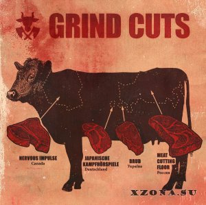 Nervous Impulse / Meat Cutting Floor / Japanische Kampfh&#246;rspiele / Brud - Grind Cuts [4-Way Split] (2018)